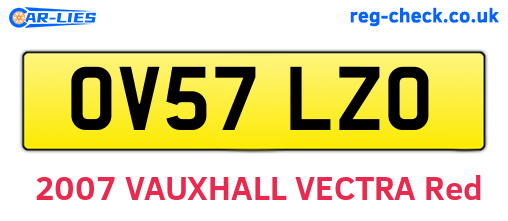 OV57LZO are the vehicle registration plates.