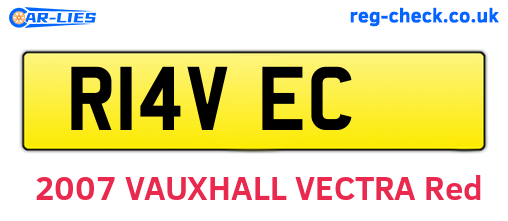 R14VEC are the vehicle registration plates.