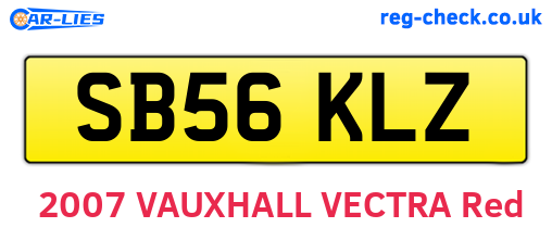 SB56KLZ are the vehicle registration plates.