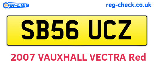 SB56UCZ are the vehicle registration plates.
