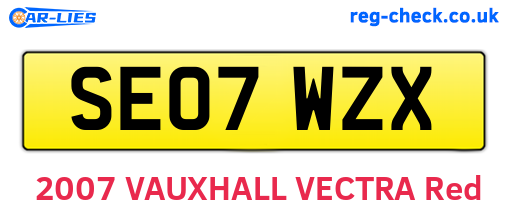 SE07WZX are the vehicle registration plates.