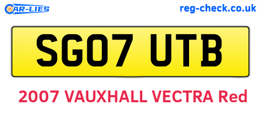 SG07UTB are the vehicle registration plates.