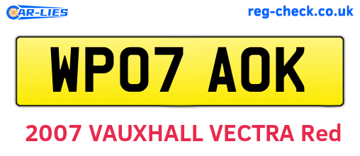 WP07AOK are the vehicle registration plates.