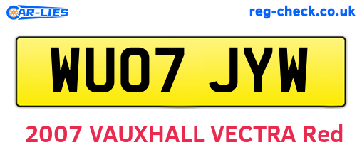 WU07JYW are the vehicle registration plates.
