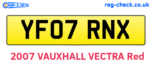YF07RNX are the vehicle registration plates.