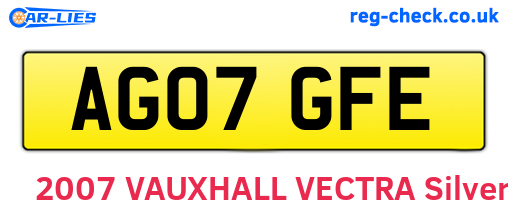AG07GFE are the vehicle registration plates.