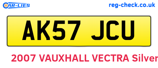 AK57JCU are the vehicle registration plates.