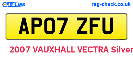 AP07ZFU are the vehicle registration plates.