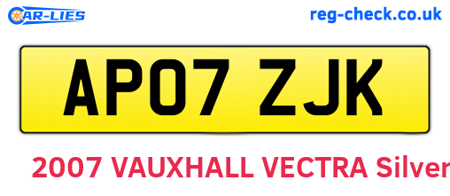 AP07ZJK are the vehicle registration plates.