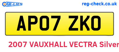 AP07ZKO are the vehicle registration plates.