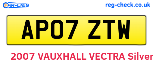 AP07ZTW are the vehicle registration plates.