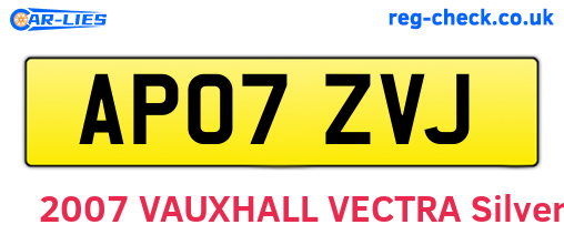 AP07ZVJ are the vehicle registration plates.