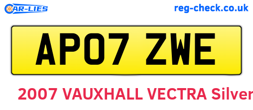 AP07ZWE are the vehicle registration plates.