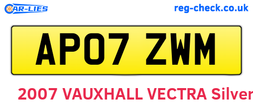 AP07ZWM are the vehicle registration plates.