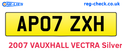 AP07ZXH are the vehicle registration plates.