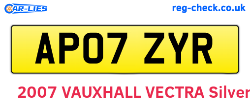 AP07ZYR are the vehicle registration plates.
