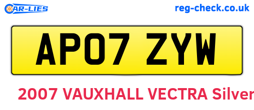 AP07ZYW are the vehicle registration plates.
