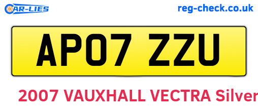 AP07ZZU are the vehicle registration plates.