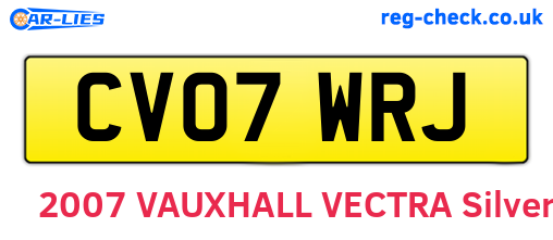 CV07WRJ are the vehicle registration plates.