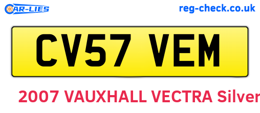 CV57VEM are the vehicle registration plates.