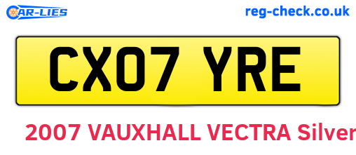 CX07YRE are the vehicle registration plates.