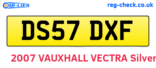 DS57DXF are the vehicle registration plates.