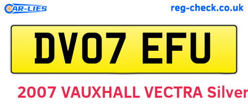 DV07EFU are the vehicle registration plates.