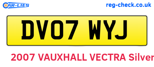 DV07WYJ are the vehicle registration plates.