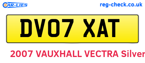 DV07XAT are the vehicle registration plates.