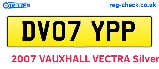 DV07YPP are the vehicle registration plates.