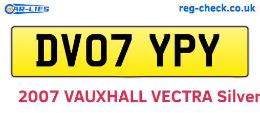 DV07YPY are the vehicle registration plates.