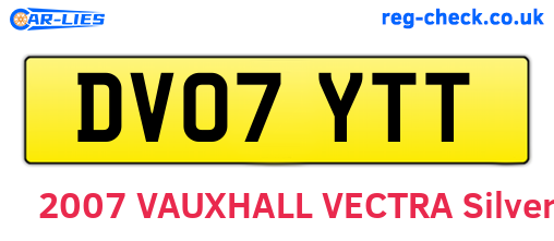 DV07YTT are the vehicle registration plates.