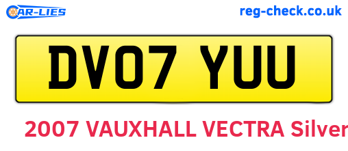 DV07YUU are the vehicle registration plates.