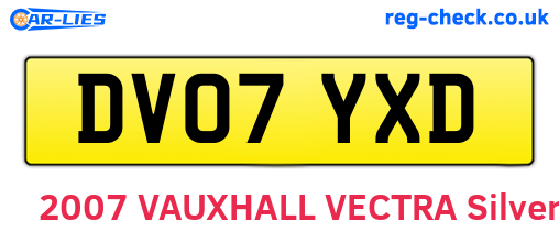 DV07YXD are the vehicle registration plates.