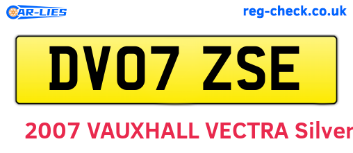 DV07ZSE are the vehicle registration plates.