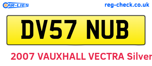 DV57NUB are the vehicle registration plates.