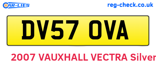 DV57OVA are the vehicle registration plates.