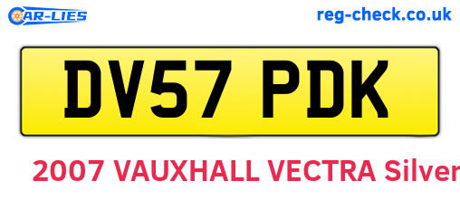 DV57PDK are the vehicle registration plates.