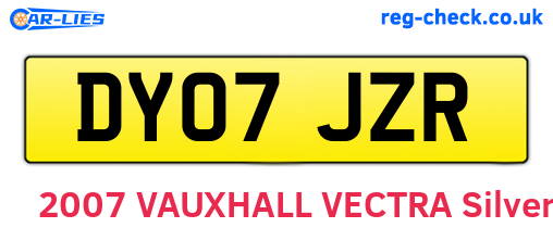 DY07JZR are the vehicle registration plates.