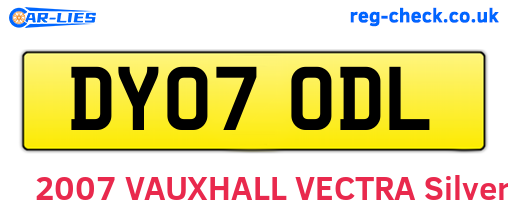DY07ODL are the vehicle registration plates.