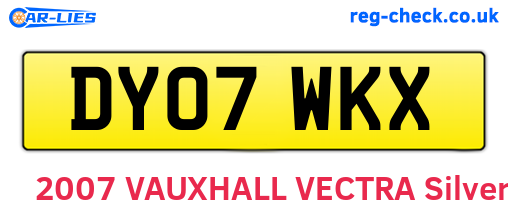 DY07WKX are the vehicle registration plates.
