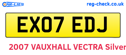 EX07EDJ are the vehicle registration plates.