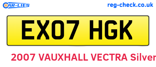 EX07HGK are the vehicle registration plates.