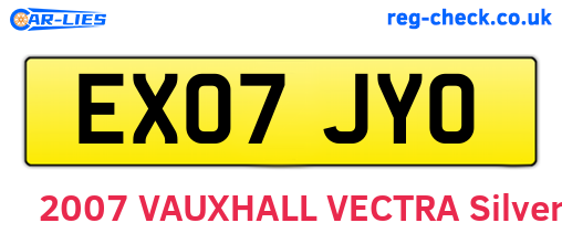 EX07JYO are the vehicle registration plates.