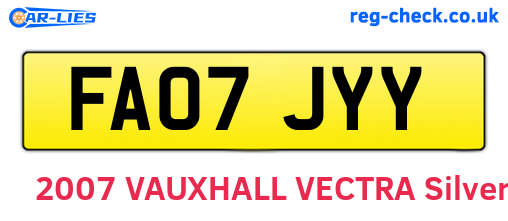 FA07JYY are the vehicle registration plates.