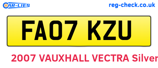 FA07KZU are the vehicle registration plates.