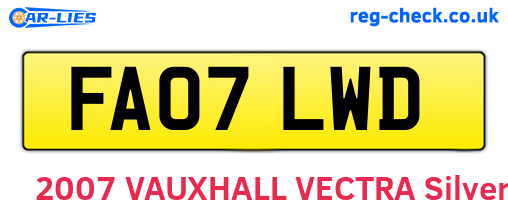 FA07LWD are the vehicle registration plates.