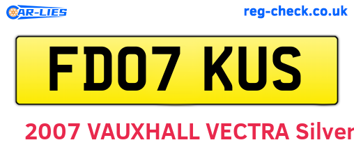 FD07KUS are the vehicle registration plates.