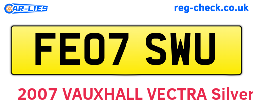 FE07SWU are the vehicle registration plates.
