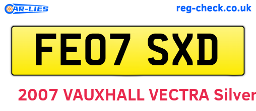 FE07SXD are the vehicle registration plates.